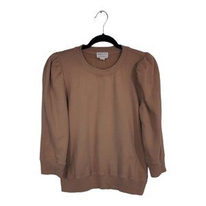 David Lerner Studio collection Sweater Top Sweatshirt Tan 3/4 Sleeve size M